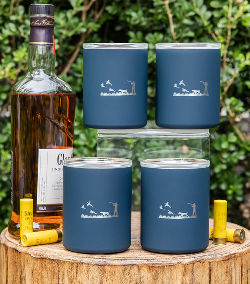 Limited Edition Bird Hunter Set of 4 Whiskey in Navy