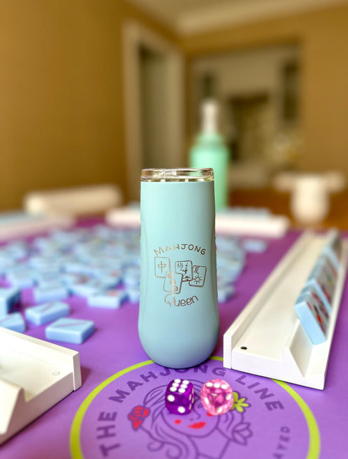 Limited Edition Mahjong Champagne Flute in Cool Blue