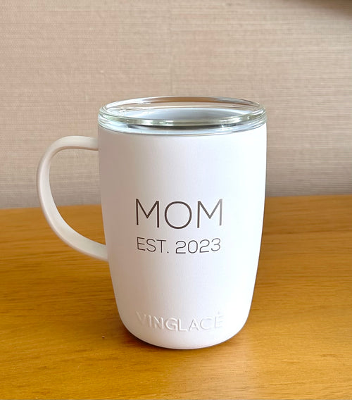 Coffee Cup in White New Mom