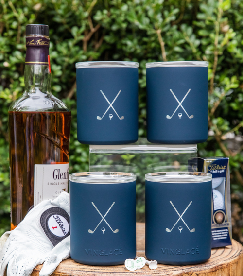 Limited Edition Golf Set of 4 Whiskey in Navy